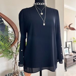 CLOSET CLOSEOUT SALE!! Loft Beaded Bell-Sleeved Blouse.